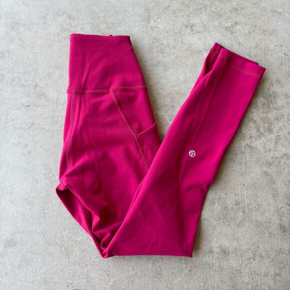 Lululemon Wunder Train Tights High Rise 25” Pomegranate W5EPSS 4 - Picture 1 of 2